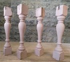 4 Vintage Wood Balusters  Salvaged Spindles  Chippy Paint Porch Posts H