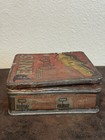 Vintage 1920s Penn   s Spells Quality Red Tobacco Tin With Hinged Top W  Receipt