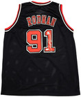 Chicago Bulls Dennis Rodman Autographed Signed Black Jersey Jsa Stock  237057