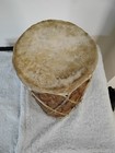 Antique  Native American Indian Log   Rawhide Drum Primitive Large 