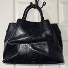 19v69 Italia By Alessandro Versace Snake Texture Faux Leather Hand Bag