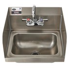 Sauber Stainless Steel Wall Mount Hand Sink With Faucet And Splash Guards 17 w
