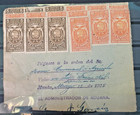1935 Ecuador Revenue Document W  Fiscal Stamps     Banco Comercial  Agr  cola Manta