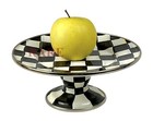 Mackenzie-childs Courtly Check Enamel Mini Pedestal Platter 8  Dia  New No Box