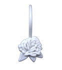 12 Floral Shower Curtain Hooks White Plastic Rings  Rustproof Stylish Rustproof