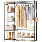 Wardrobe Closet  Portable Clothing Rack For Hanging Clothes  Free Medium Black