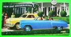 Four Nos 1947 Studebaker Cars Small Color Folder Brochure Convertible Nr-mint