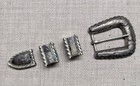 Vintage Sterling Silver Belt Buckle Set 4pc Western Ranger Handcrafted Mexico