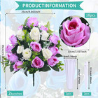 Artificial Cemetery Flowers 2 Set Grave Decorations Roses Tombstone Memorial