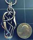Tarot Cards Necklace Death Pendant Ball Chain New Grim Reaper Scythe Skeleton