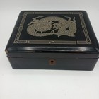 Vintage Dragon Black Asian Box Lacquered With Lid No Key Estate Read 