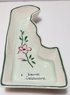 Annie Laura Handpainted Trinket Dish Delaware Shape Peach Blossom Flower Vintage