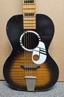 Vtg 60s Kay  music Note  Parlor Guitar  W  Chipboard Case 