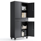 2 - Tier Metal Storage Cabinet With Key Lock Wheels Office Garage File Cabinet