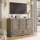 Farmhouse Sideboard Buffet Cabinet With Storage 5 Drawers 2 Doors Kitchen Table