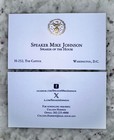      Speaker Mike Johnson Official Business Card Speaker Of The House Republican