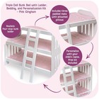 Badger Basket Triple Doll Bunk Bed Ladder For 20-inch Dolls Pink Gingham