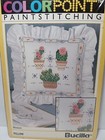 Bucilla Colorpoint Paintstitching Western Ruffle Trim Pillow Cactus Sewing Kit