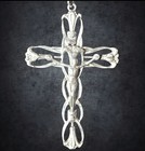 Vtg Rosary  sterling Italy  Crucifix Clear Crystal Prayer Beads Authentic 