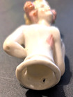 Used Vintage German Half Doll Lady Pin Cushion Porcelain Pink Flowers 3 5  Tall