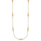 14k Solid Yellow Gold Beaded Chain Necklace