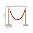 6 Pcs Red Velvet Rope  gold Stanchion Post Set Crowd Control Queue Pole Barrier