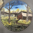 Set Of 3 Hand Painted Vintage Saw Blades Folk Art Rustic Barn Country Landscape