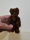 Rare Vintage Miniature Steiff Teddy Bear Chocolate Brown Mohair 5 Way Jointed 