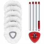 For O-cedar Easywring 6 Pack Spin Mop Heads Base Handle Microfiber Refill Kit