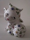 Ceramic Cat Money Bank Designed By Milvia Flower Painter Coop Italy Quadrifoglio