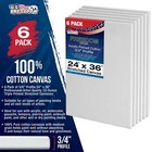 6 Pack Of Us Art Supply 24  X 36  Acrylic Primed Cotton Stretched Canvas