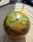 Vintage Handmade Handpainted Wooden World Globe Storage Container Box Base   Lid
