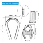 1 4  Wire Rope Kit  24 Pack M6 Stainless Steel Thimbles Clamps Crimping Loop