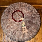 Vintage Round Woven Brown Chinese Sewing Basket Beads Coin Hoop Large 12   
