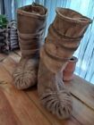 Pucker Toe Woodland Style Moccasins high Top  longhunter fur Trade mountain Man 