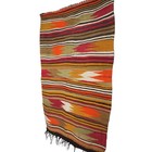 Vintage Striped Orange Kilim - 3x4 Ft   Handmade Wool Rustic Rug For Area