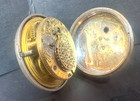 Pair Case Verge Fusee Silver Pocket Watch 57mm