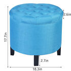 Lift Top Storage Ottoman Bench Upholstered Round Tufted Footrest Stool S  M  L