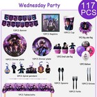 Wednesday Birthday Decorations 117pcs Wednesday Addams Party Supplies Balloons