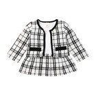 Toddler Baby Girls Winter Clothes Plaid Coat Tops tutu Dress Formal Outfits 2pcs