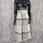Vintage 70s 80s Clyde Plaid Midi Skirt High Waist A Line Black White Check 3 4