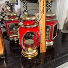 3pc Red Carriage Hurricane Lantern Metal Oil Kerosene Interpur Lamp  candle Lamp