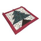 Vtg  Handmade Christmas Quilted Throw Wall Hanging Tree Holiday Tapestry 30   x30   