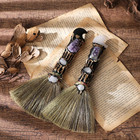 White Crystal Witch Broom - Witchcraft Supplies Mini Witches Broomstick With    