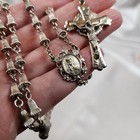 Vtg Mid-century Hayward Sterling Silver Catholic Rosary Ornate Crucifix Inri 