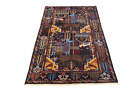 4x6  Pictorial Afghan Wool Rug   Sh1358