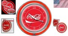 Charming Coca-cola 14-inch Wall Clock With Neon Rings - Stylish Timepiece