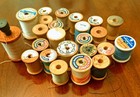 Vintage Wooden Sewing Thread Spools Lot  24 Coats Clark Belding Corticelli