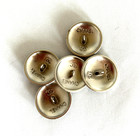 Chanel Vintage Button Set Of 6  Size 23 Mm Silver Tone Metal And Label