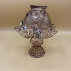 Vintage Pink Cabbage Dusty Rose Glass Fairy Votive Candle Lamp Light